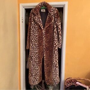 Leopard Print Faux Fur Coat